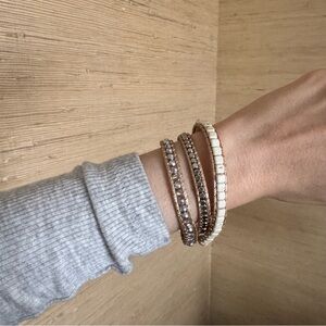 Victoria Emerson Emerald Cut Howlite Three Wrap Bracelet